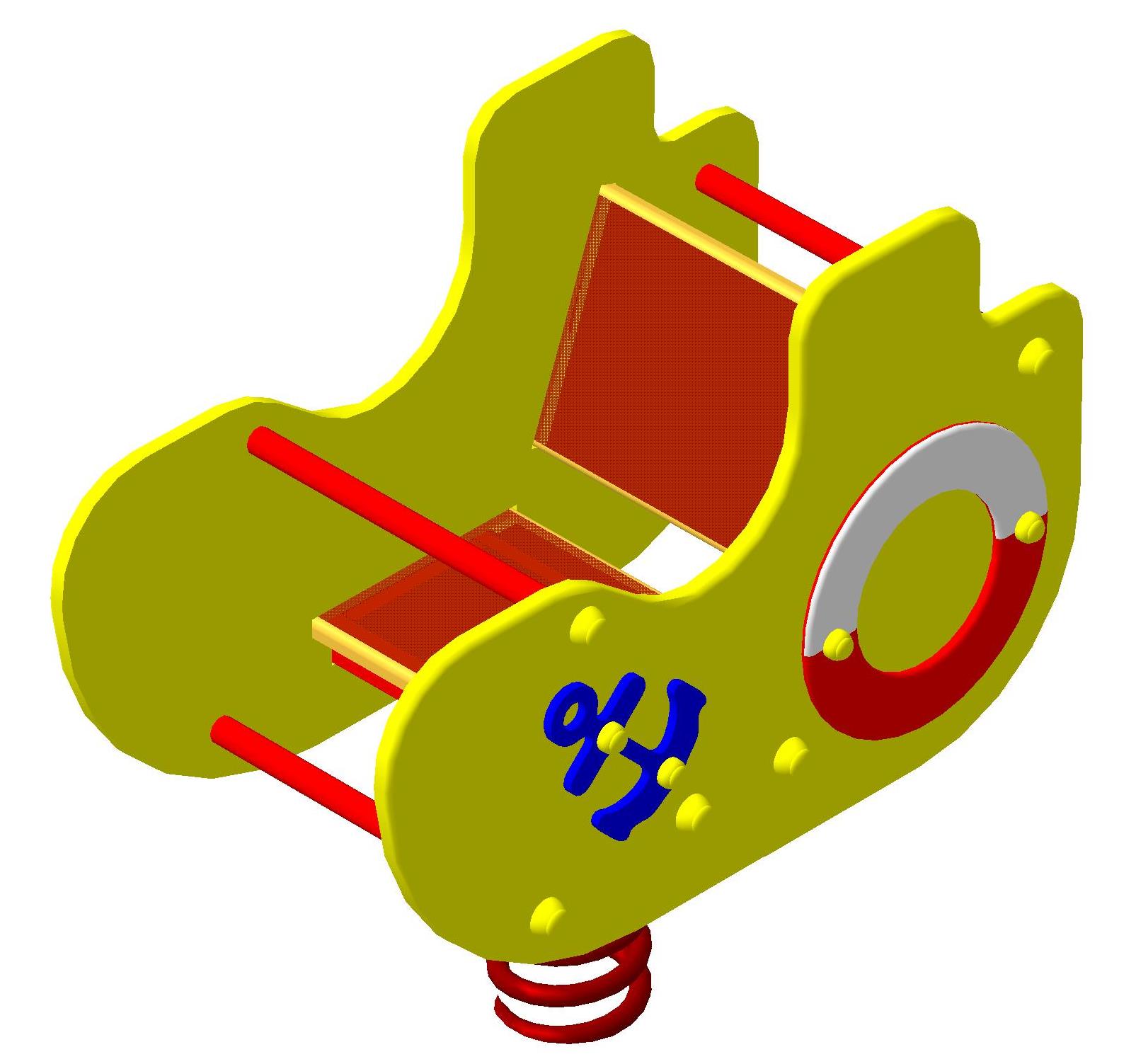 Качалка на пружине "Пароходик"850х450х800