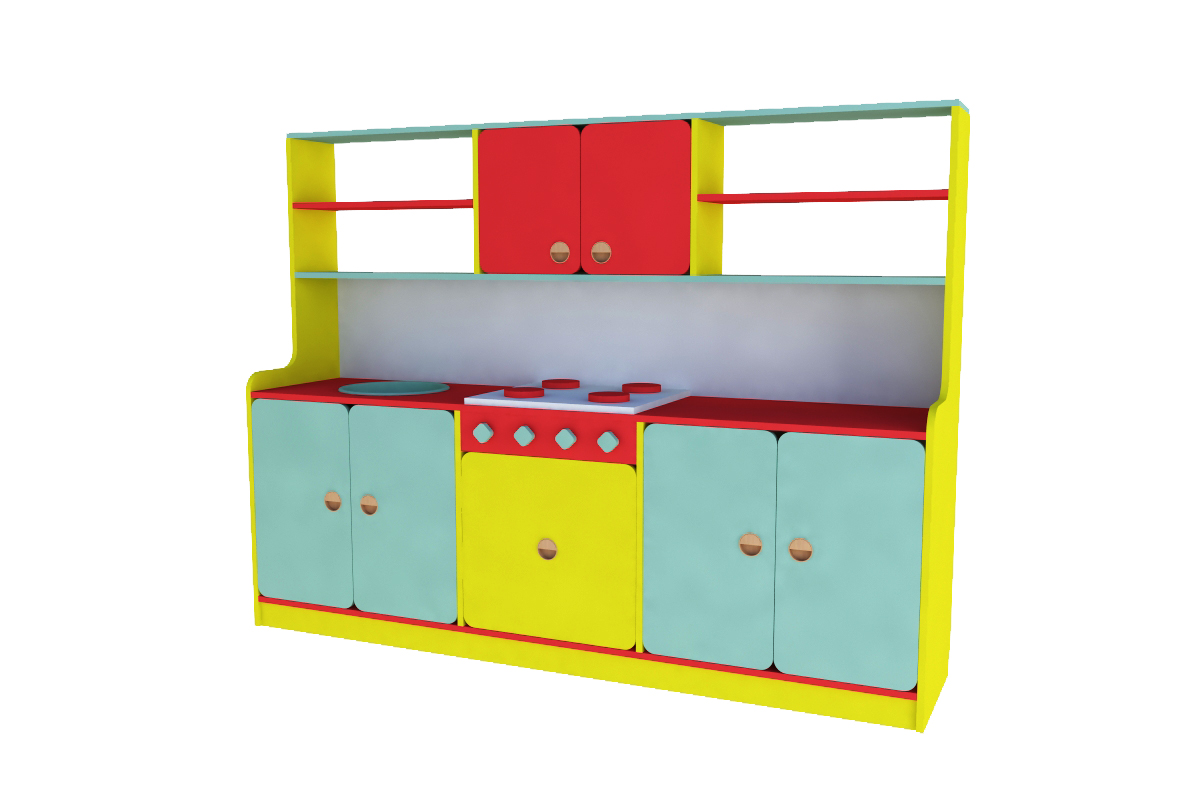 Уголок "Кухонька" (стандарт) 1800*400*1350 Полностью цветной 