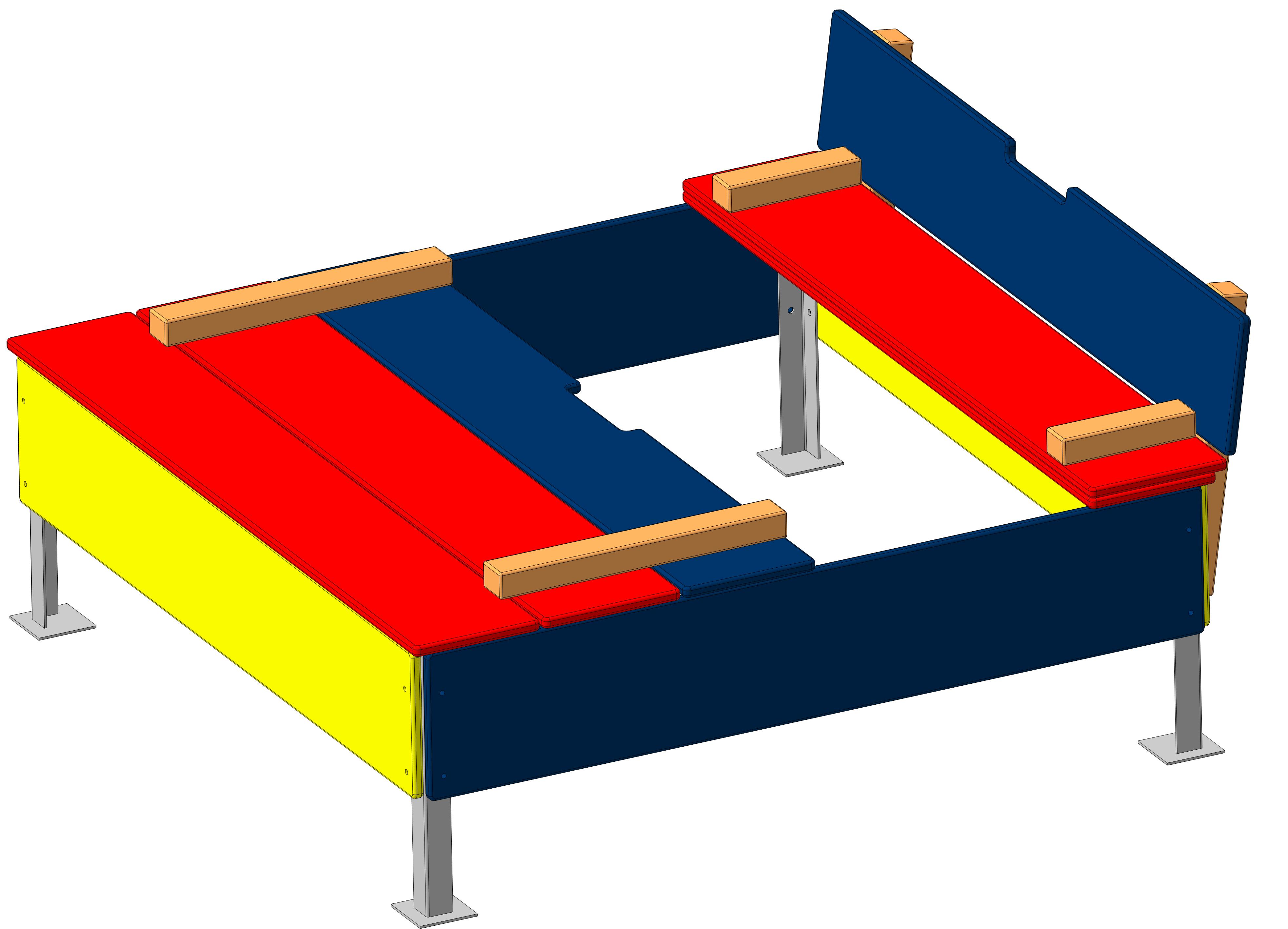 Песочница со складной крышкой "Хлопушка"  400х1400х250мм