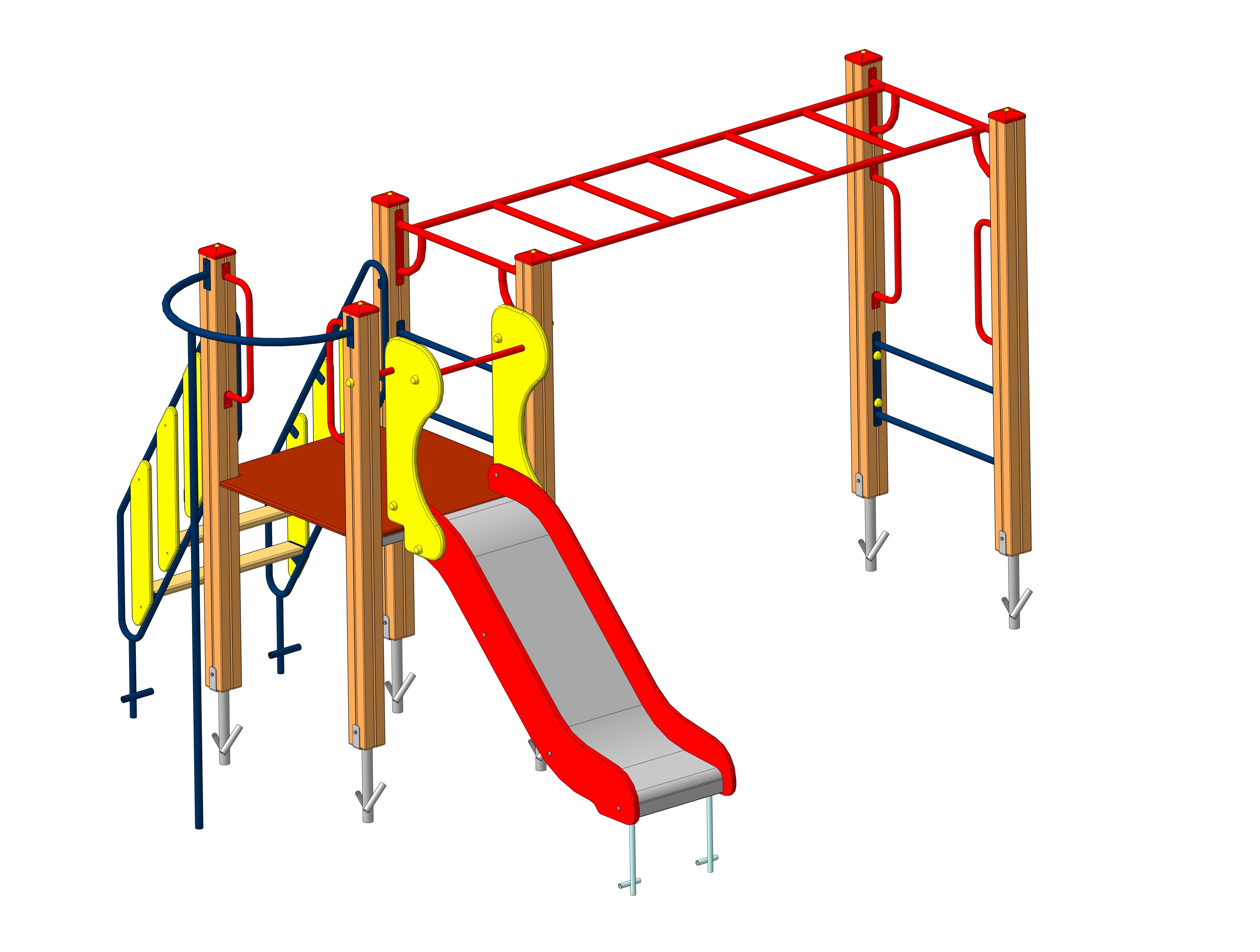 Детский игровой комплекс "Весельчак" 3920х3075х1855мм