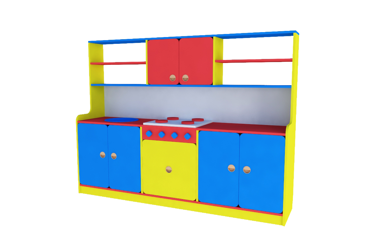 Уголок "Кухонька" (малая) 1500*400*1000 Полностью цветной 