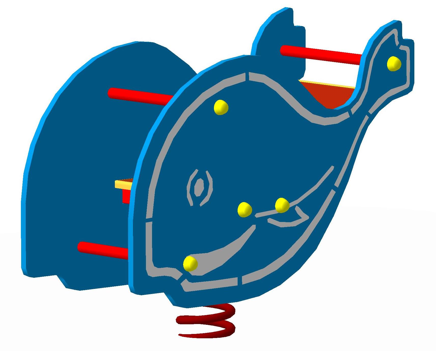 Качалка на пружине "Кит"  900х450х750