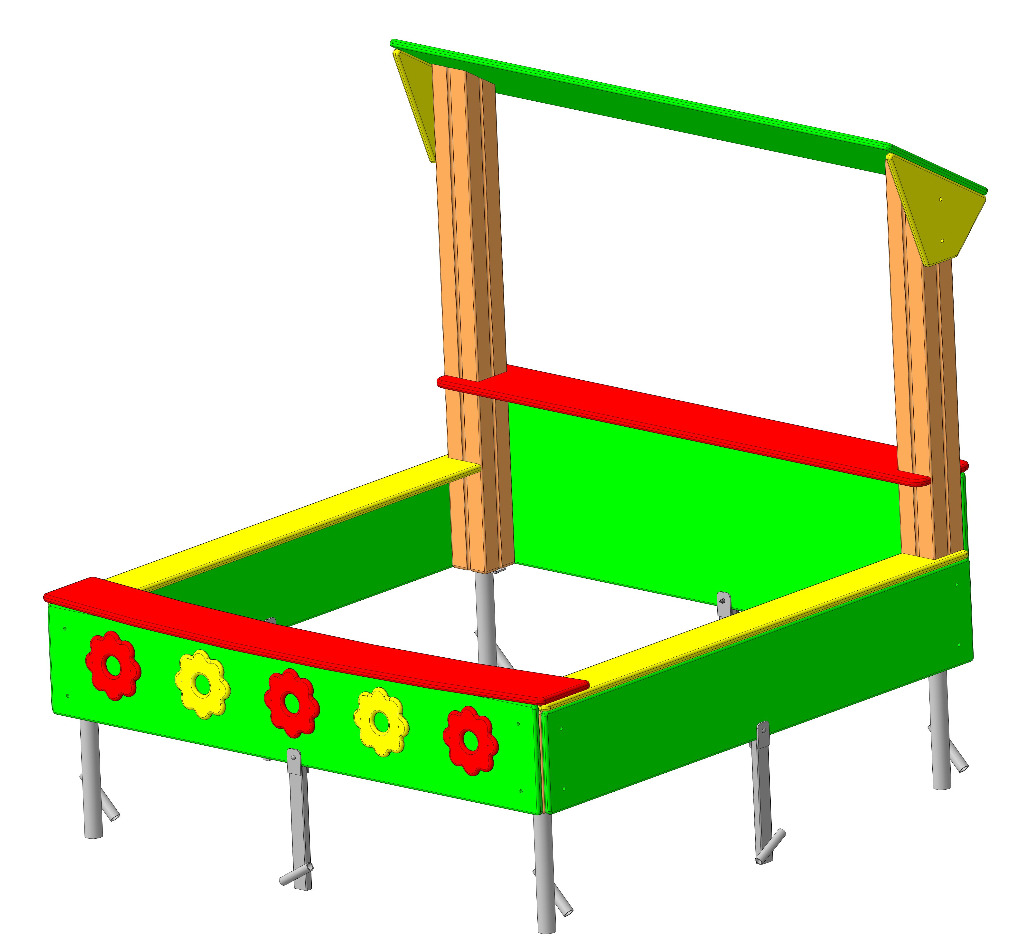 Песочница Полянка-2 1540х1690х1310