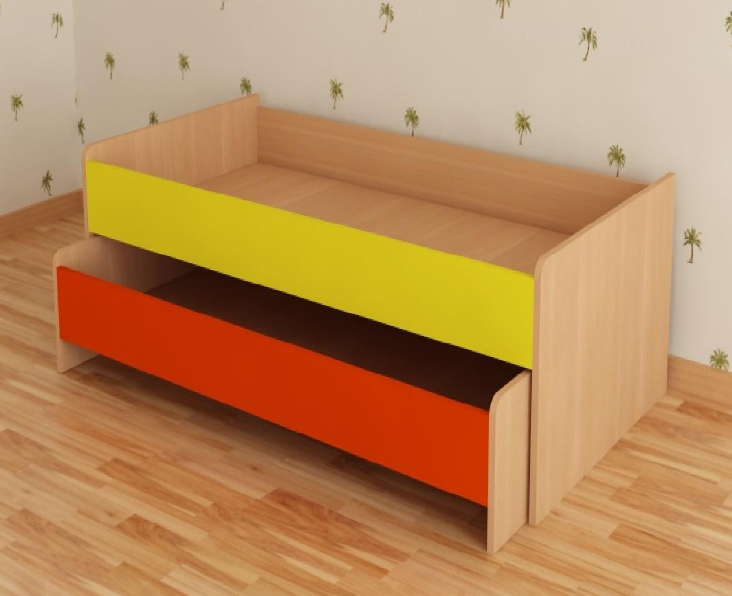 Кровать 2-х ярусная выкатная 1438*720*480 Цветная