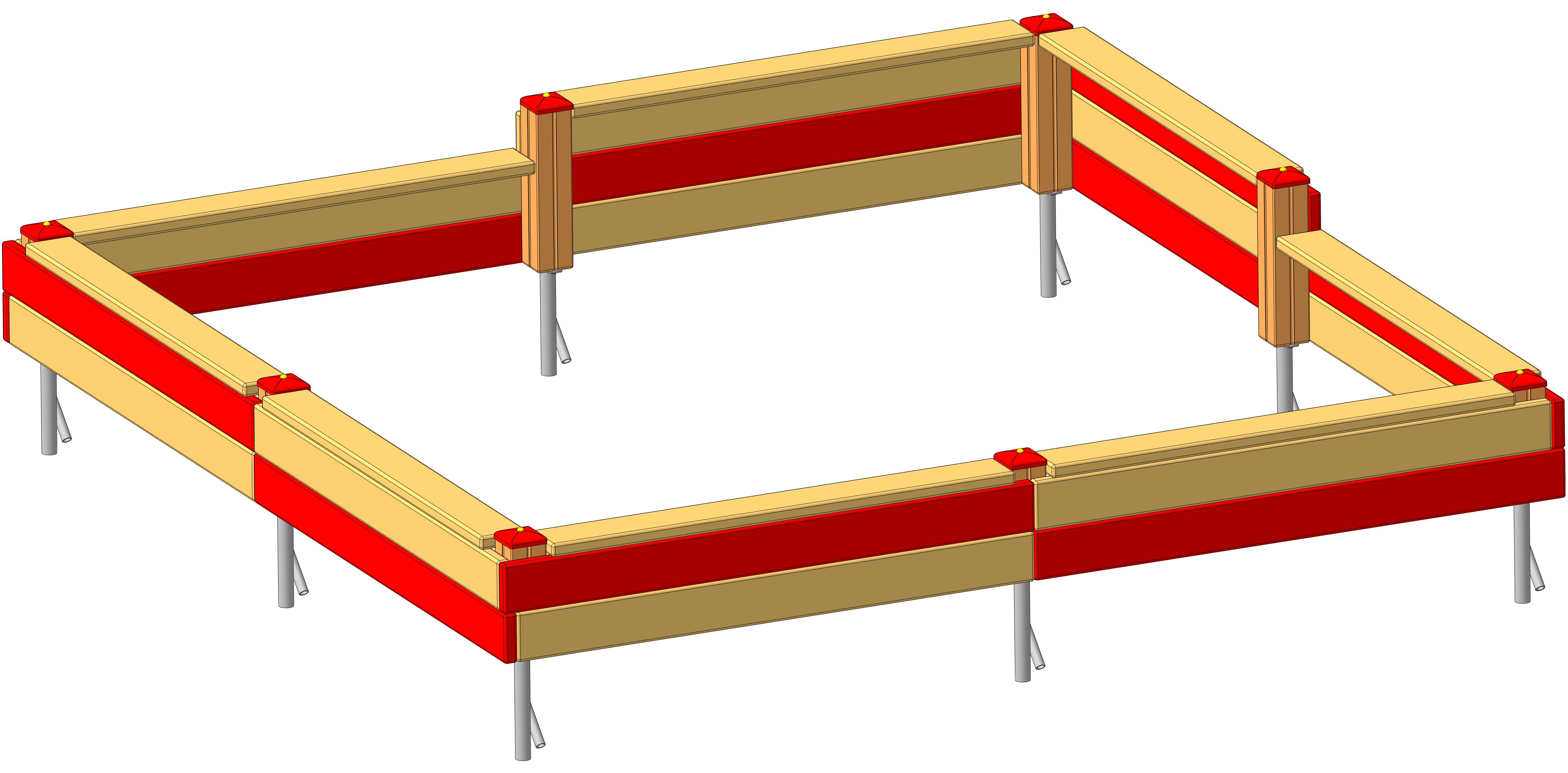 Песочница "Классика-2" 3150х3150х490