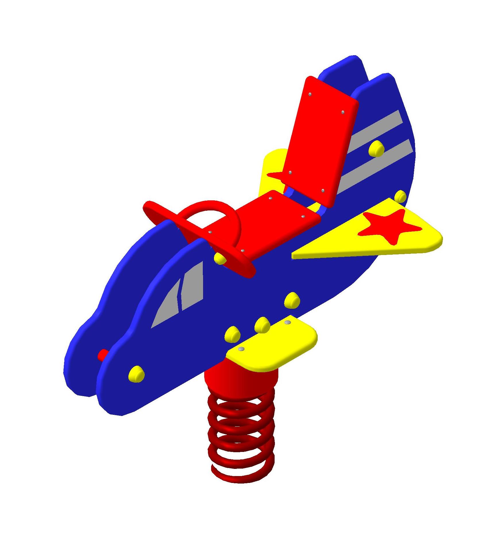 Качалка на пружине "Самолет 77" 979х600х795