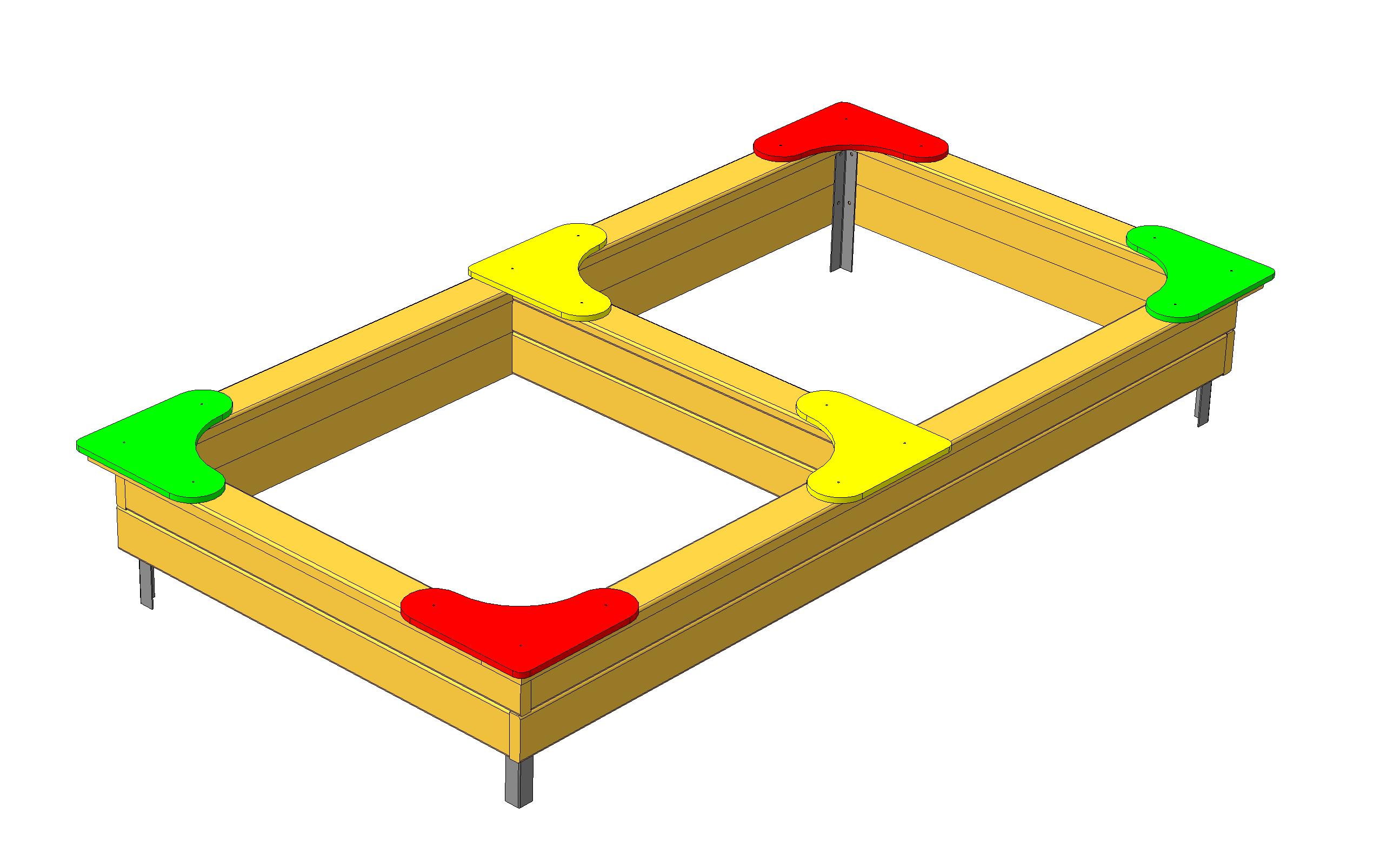 Песочница двойная 3200х1700х340