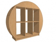 Стеллаж "Колесо" 1220х300х1110 Бук