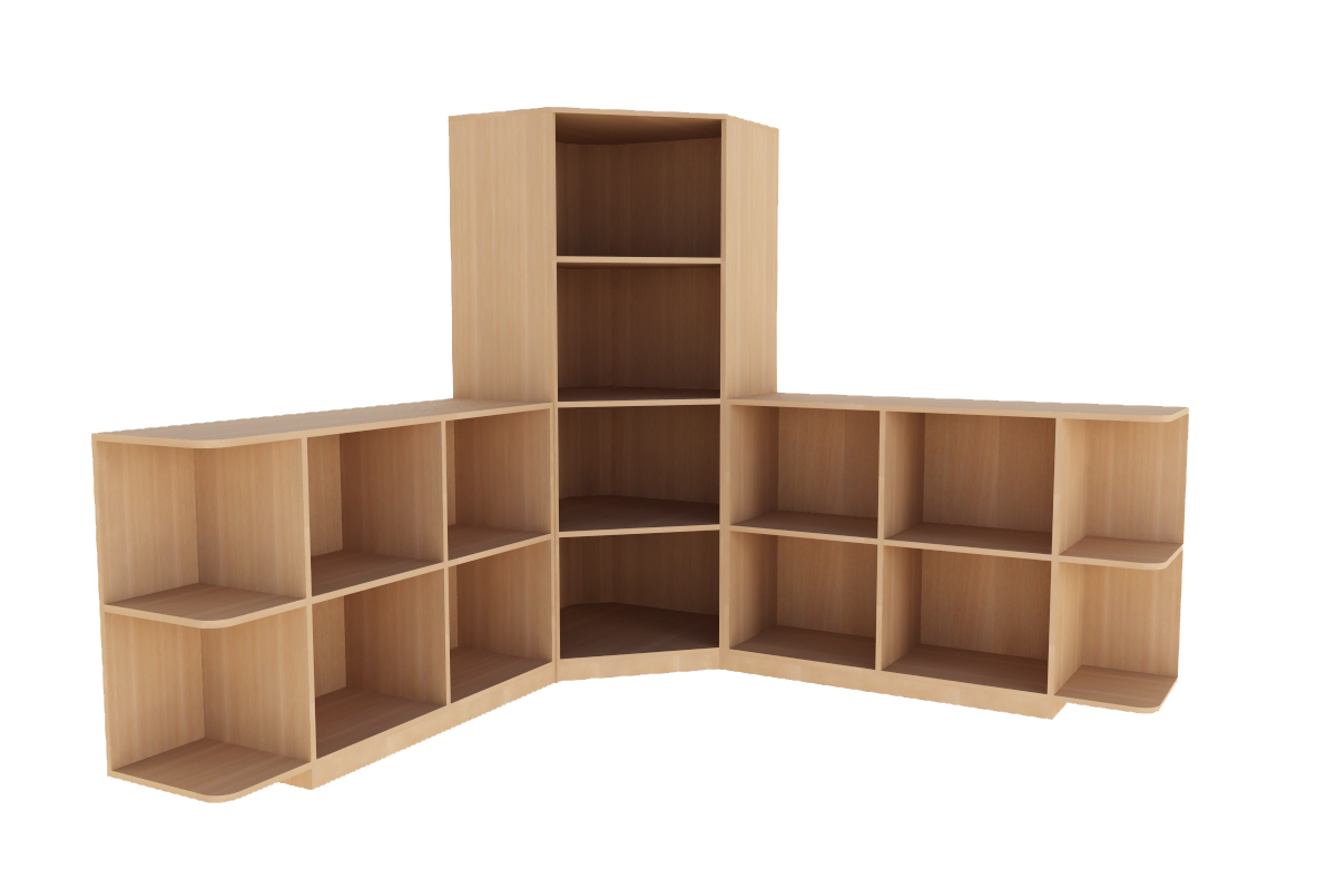 Стеллаж "Уголок" 1900/1900*350*1600 Бук