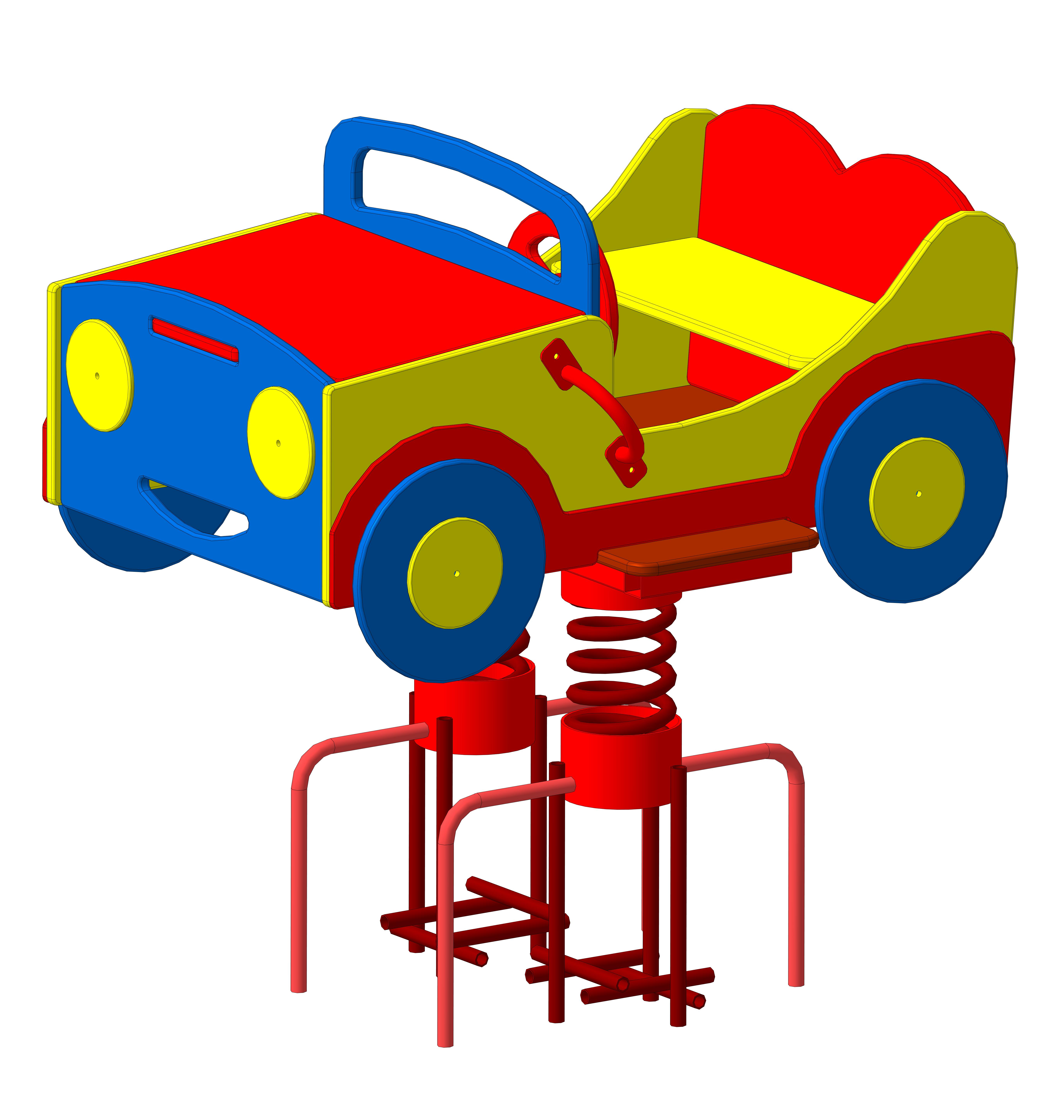 Качалка на пружине "Джип"  1100х860х800