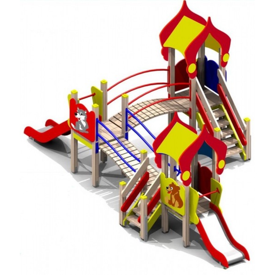 Игровой комплекс "Геркулес" с крышами  6570х3660х2700мм