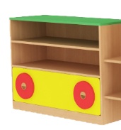 Стеллаж "Вагончик" 1100*340*720 Цветной фасад