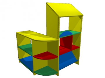 Стенка игровая "Супермаркет" 900х916х1210 Полностью цветной