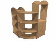 Стеллаж угловой "Филя" 1100х1060х1435 Бук