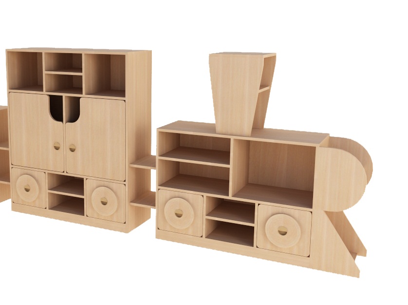 Стеллаж "Паровозик" 1944*340*1200 Бук