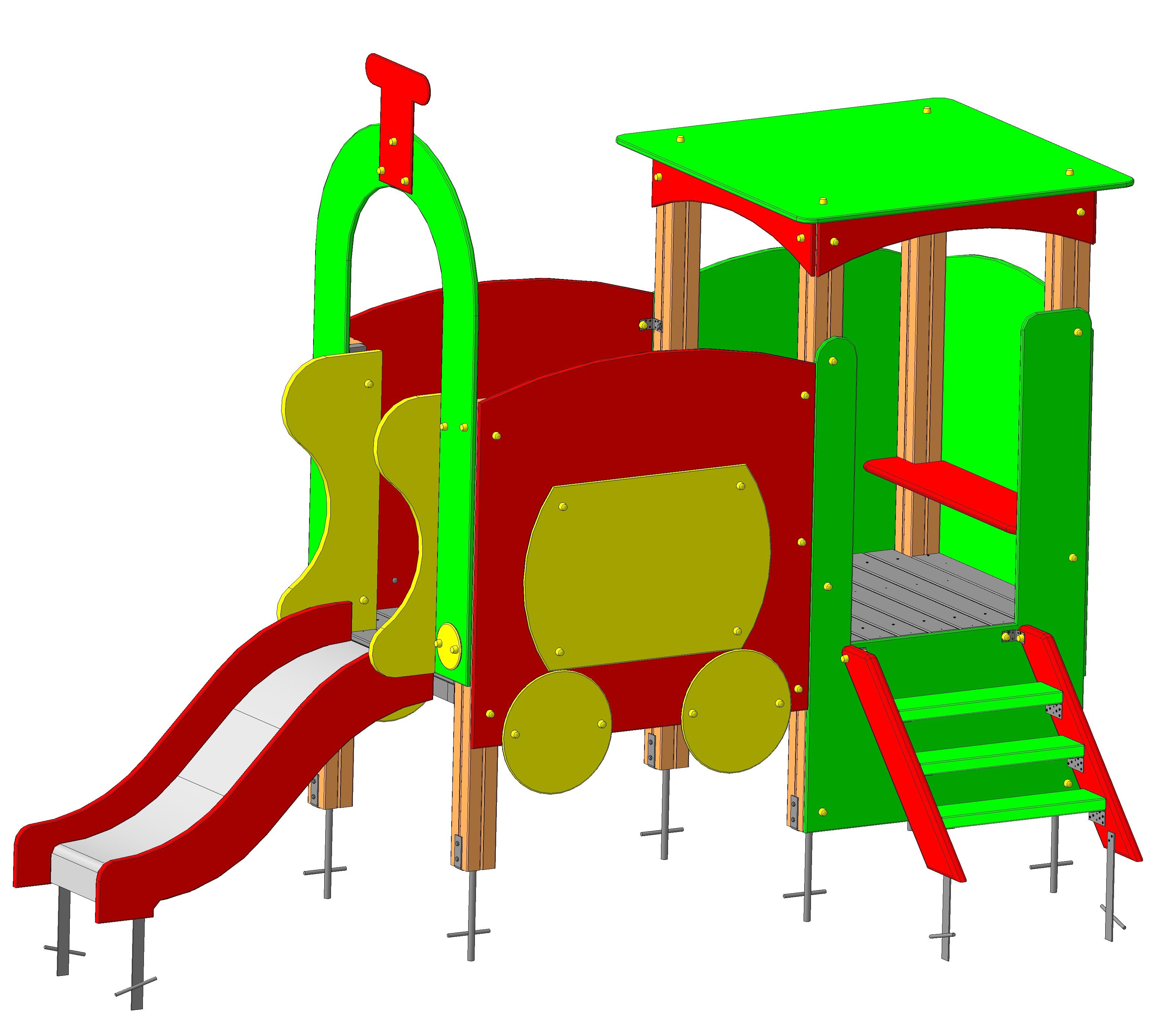 Паровозик с горкой 2290х1210х2260/600 