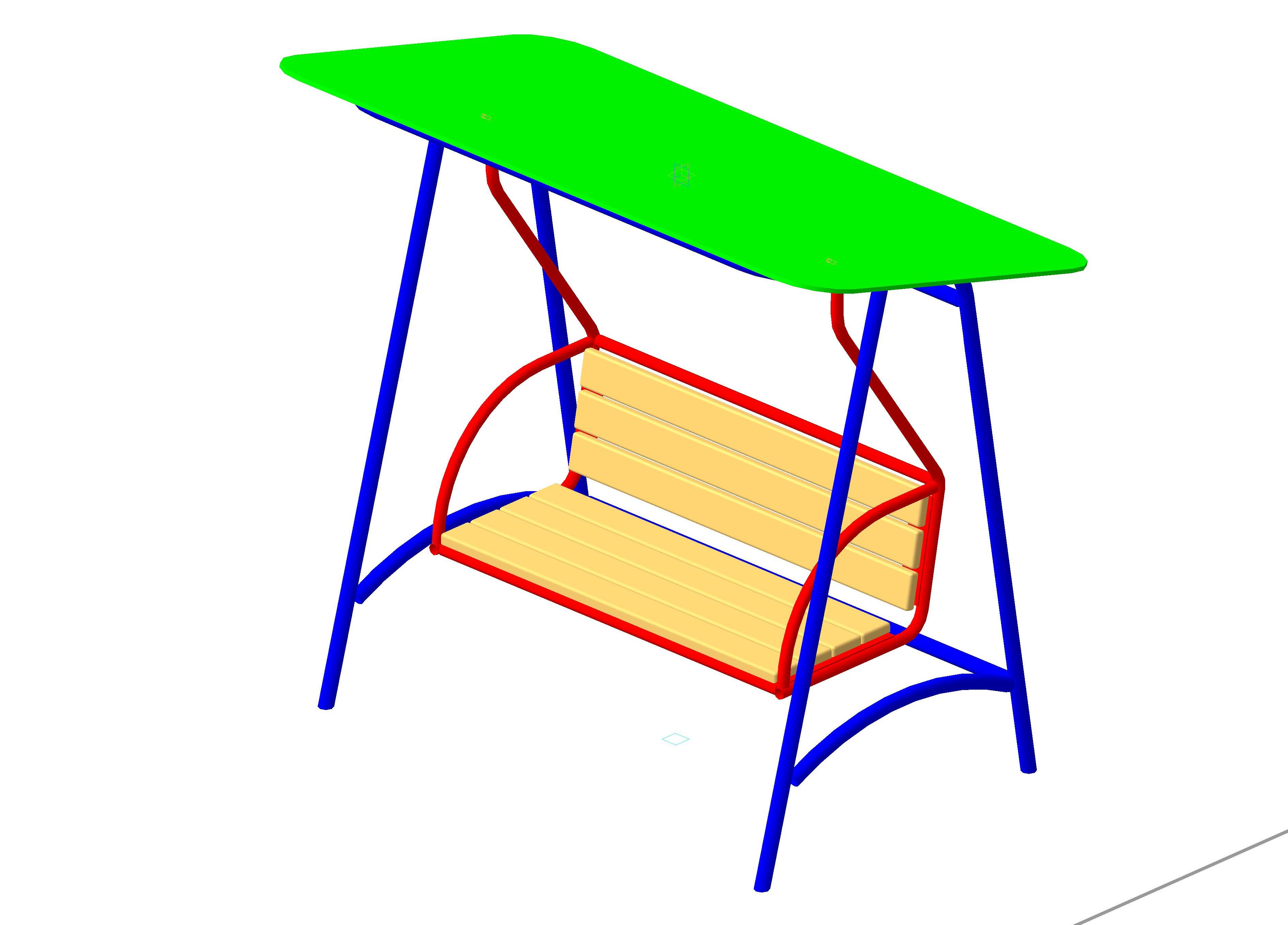 Качели с навесом 2000х1100х1800мм 