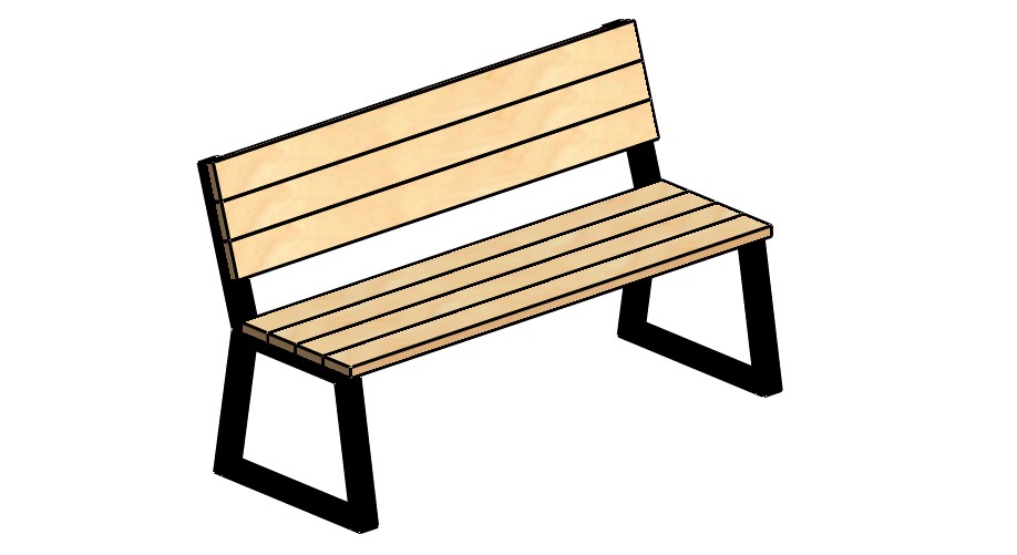 Диван парковый трапеция