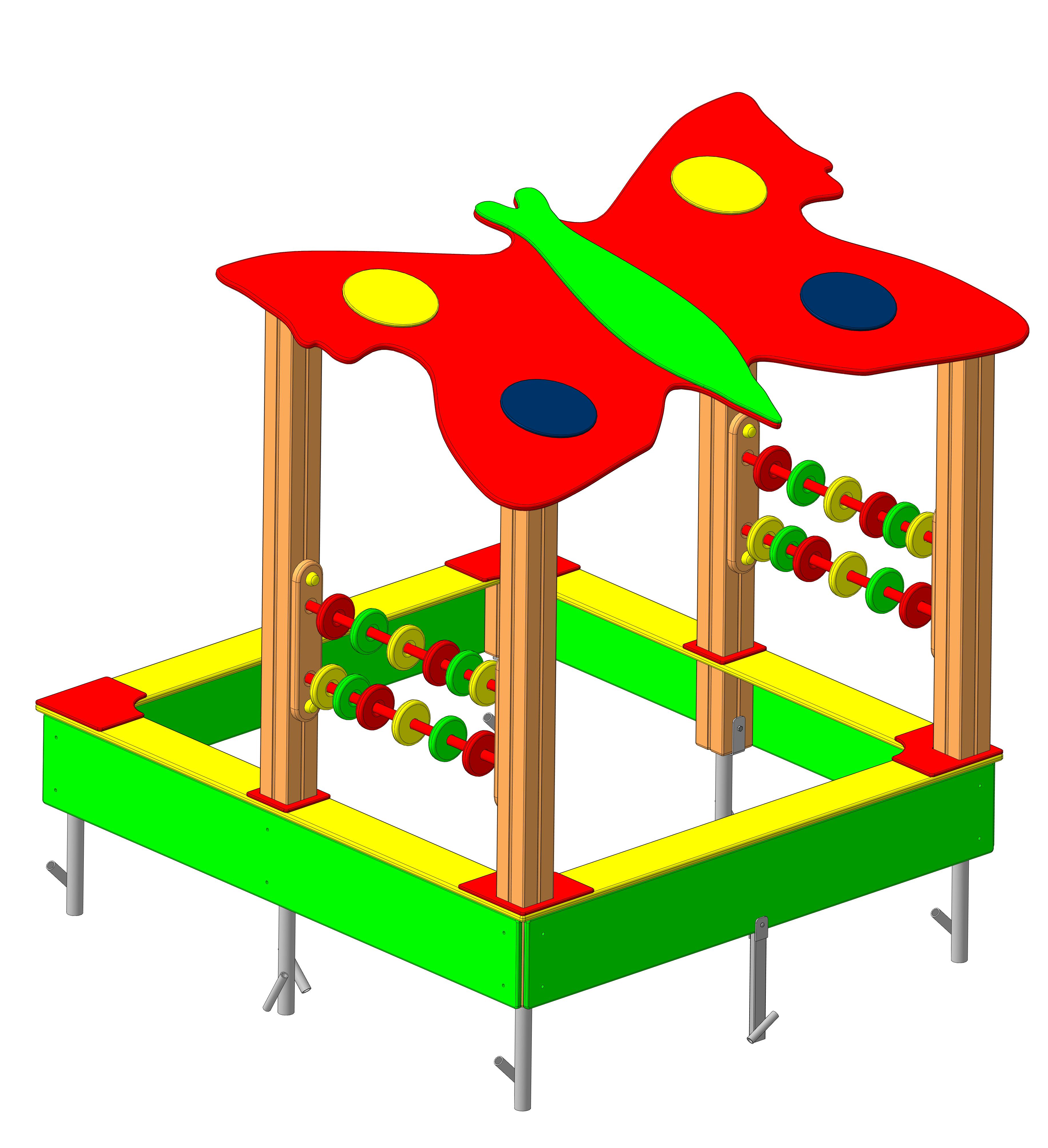 Песочница " Бабочка-1" 2180х1820х1735