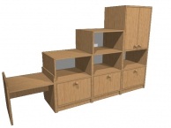 Стеллаж "Мишутка" 1920х440х1300  Бук