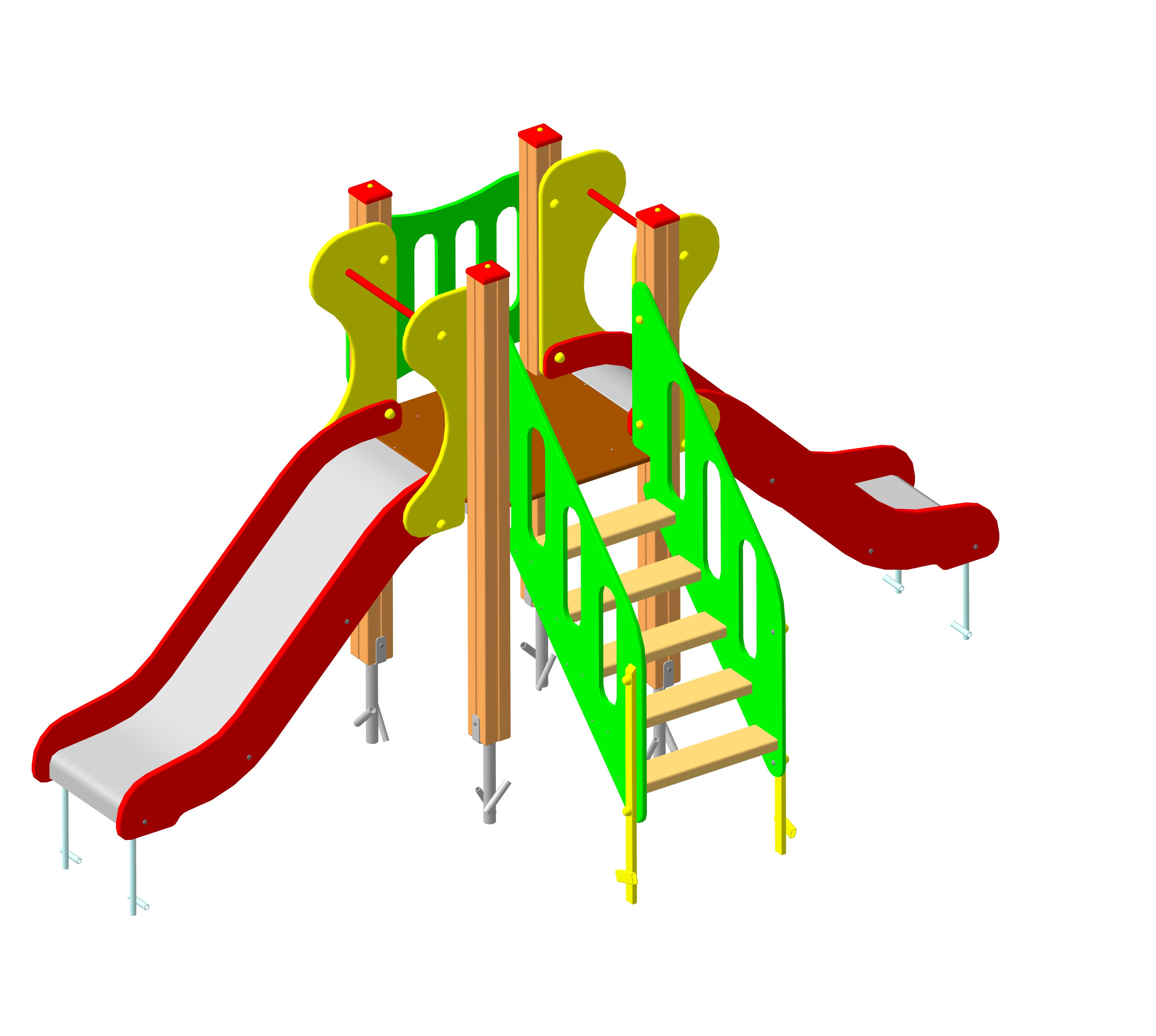 Горка "Мини" двойная 3600х1595х1800/900