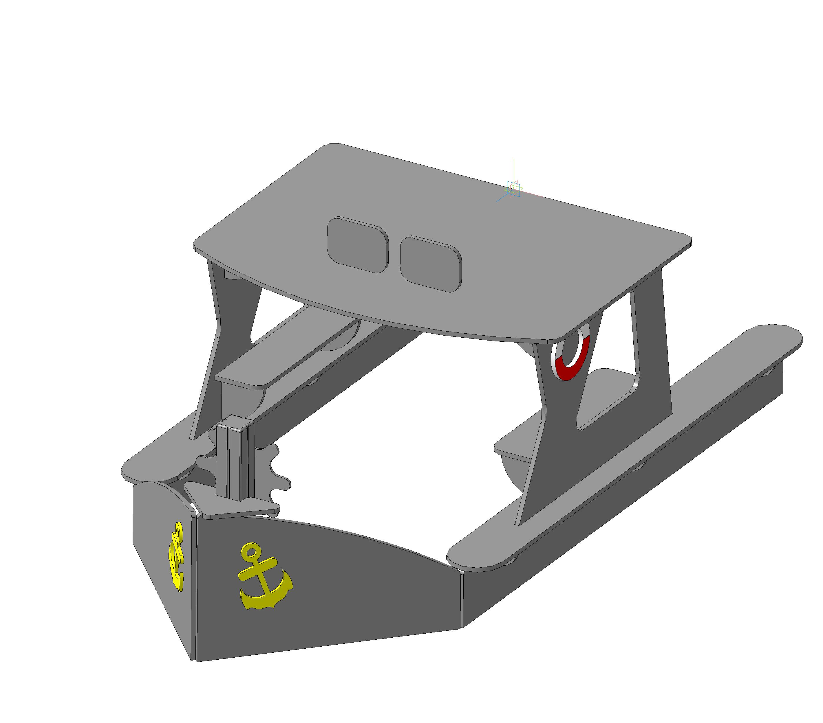 Песочница "Катер" 1604х3100х1200