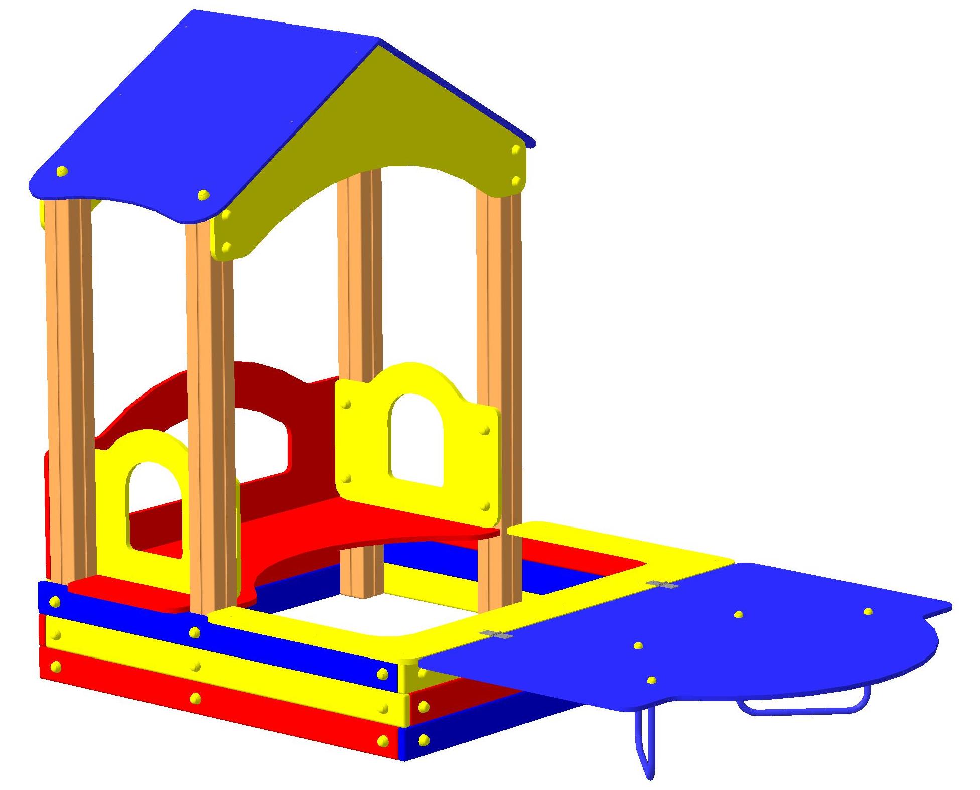 Песочница Беседка 1600х1600(2800)х2100 