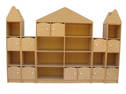 Стеллаж "Замок с башнями" 2400х300х1570 Бук