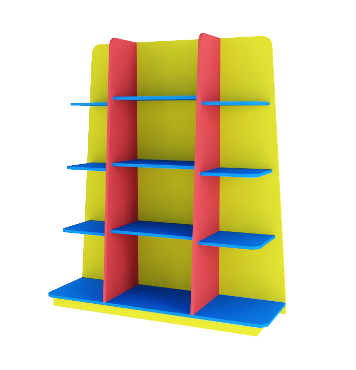 Стеллаж "Пирамида" 1450*400*1600 Полностью цветной
