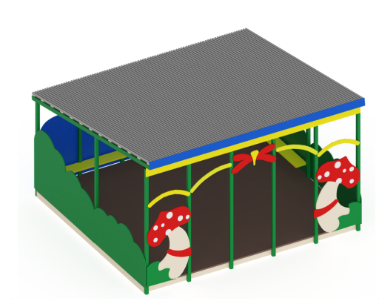 Детский теневой навес "Грибная полянка"
