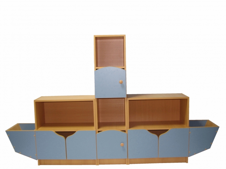 Стеллаж "Лодочка" 2100х300х1270 Цветной фасад