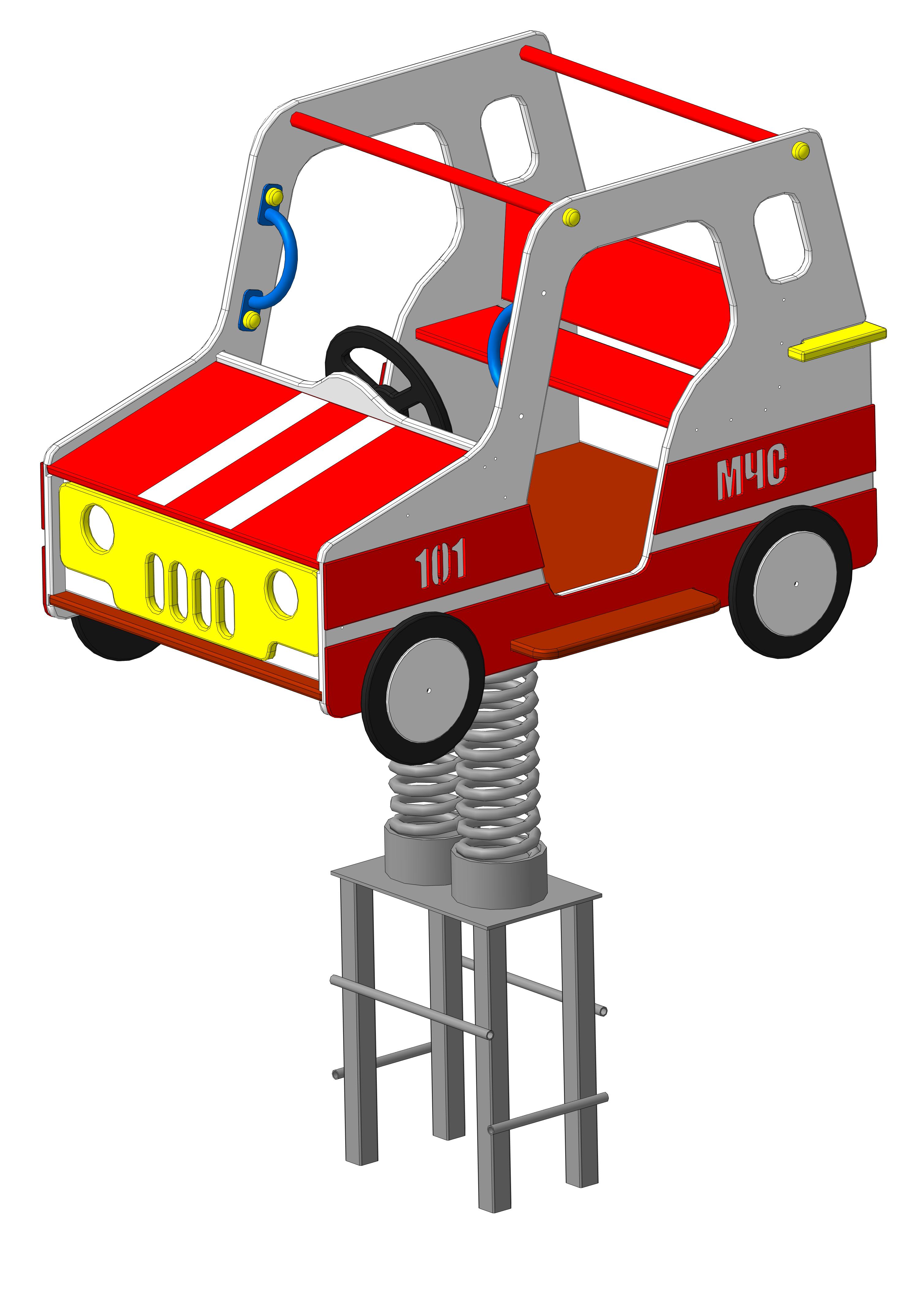 Качалка на пружине "МЧС" 1200х900х1300