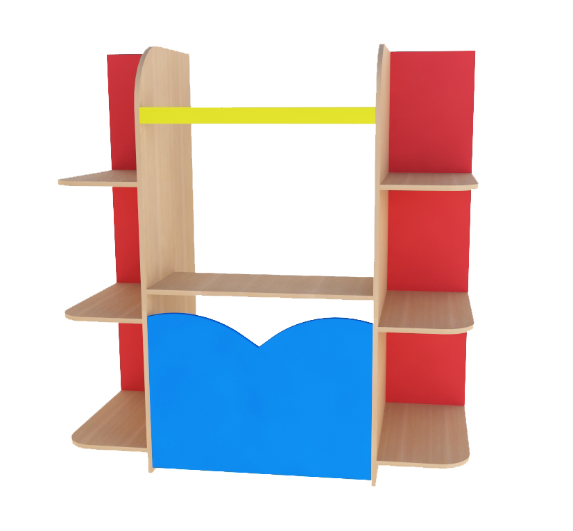 Уголок "Кукольный театр". Габариты: 1300*350*1100мм. Фасад цветной