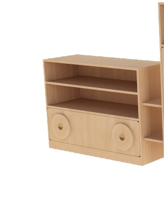 Стеллаж "Вагончик" 1100*340*720 Бук