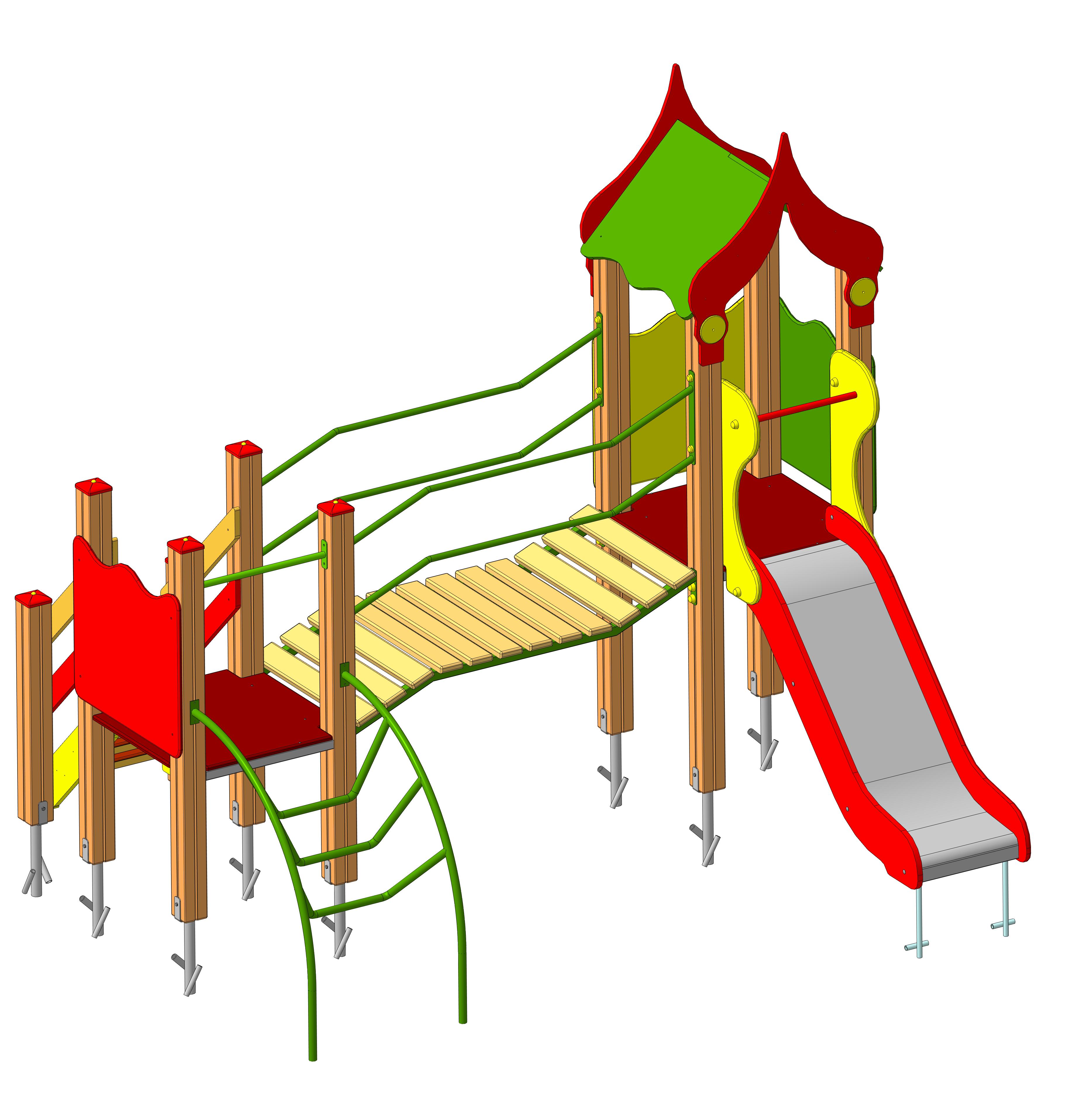 Игровой комплекс "Лужок"  3205х2910х2700мм