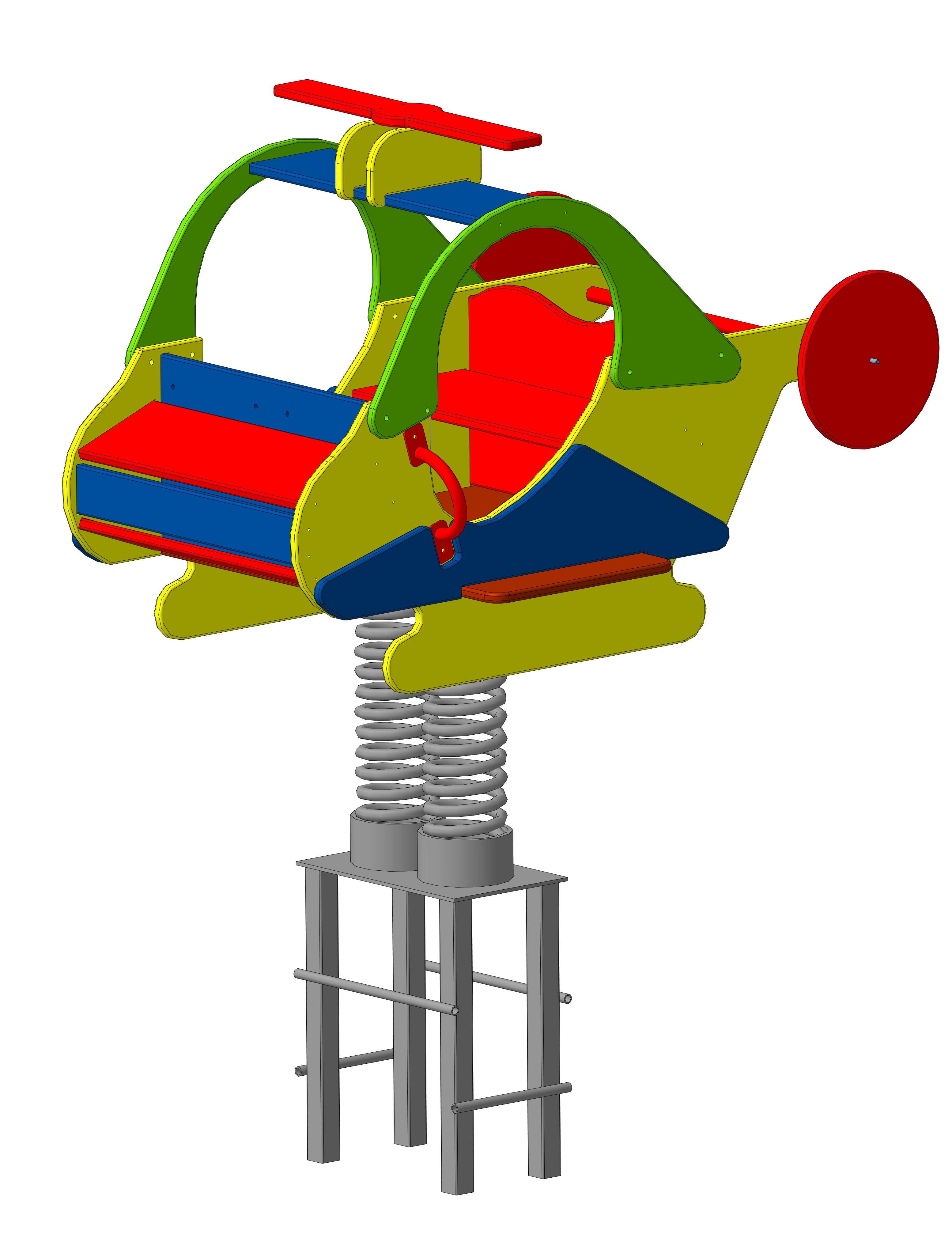 Качалка на пружине "Вертолет" 1300х860х1300