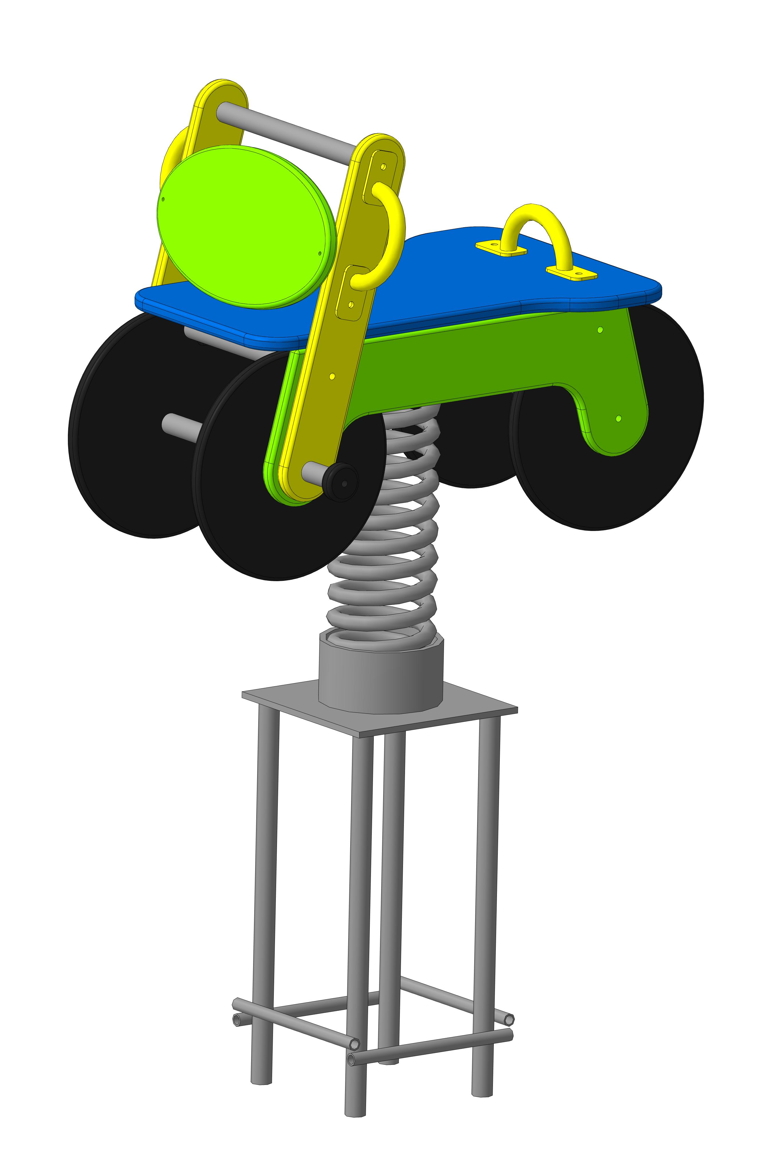 Качалка на пружине "Мотоцикл-Сатурн" 800х500х800