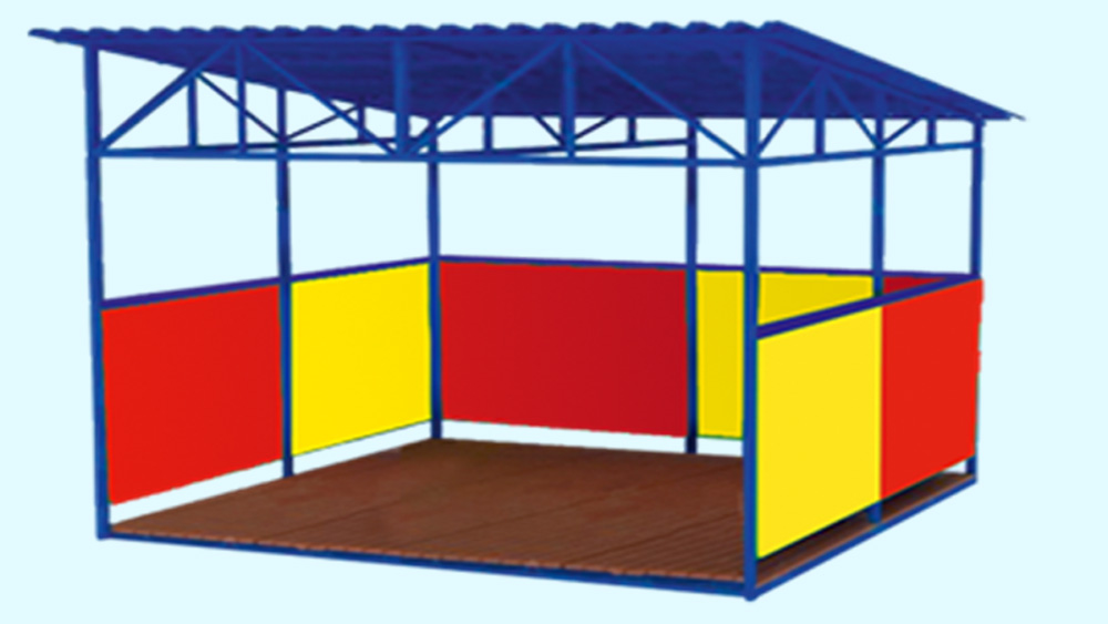 Теневой навес открытый с металлическим каркасом