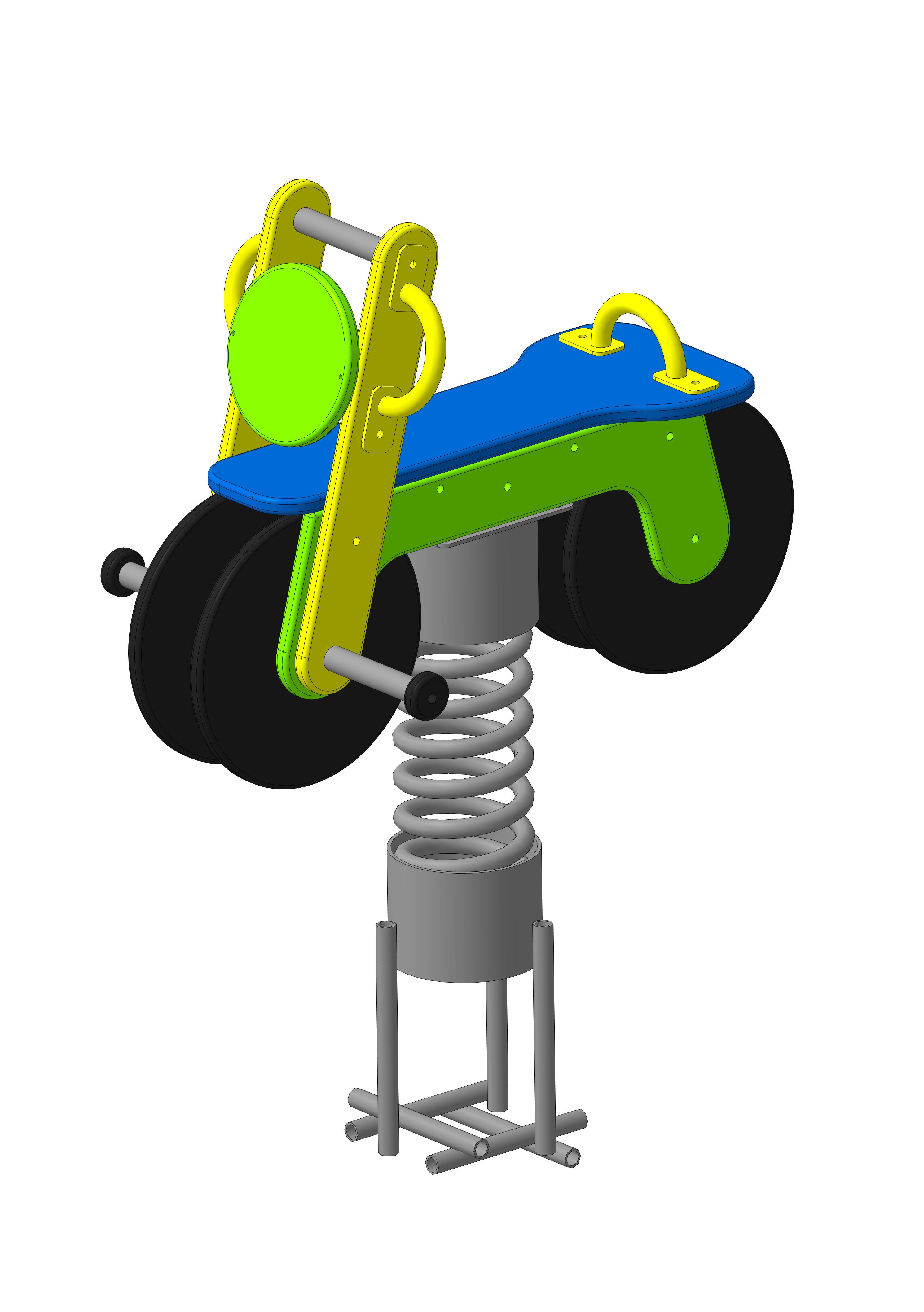 Качалка на пружине "Мотоцик-Орион" 800х500х800