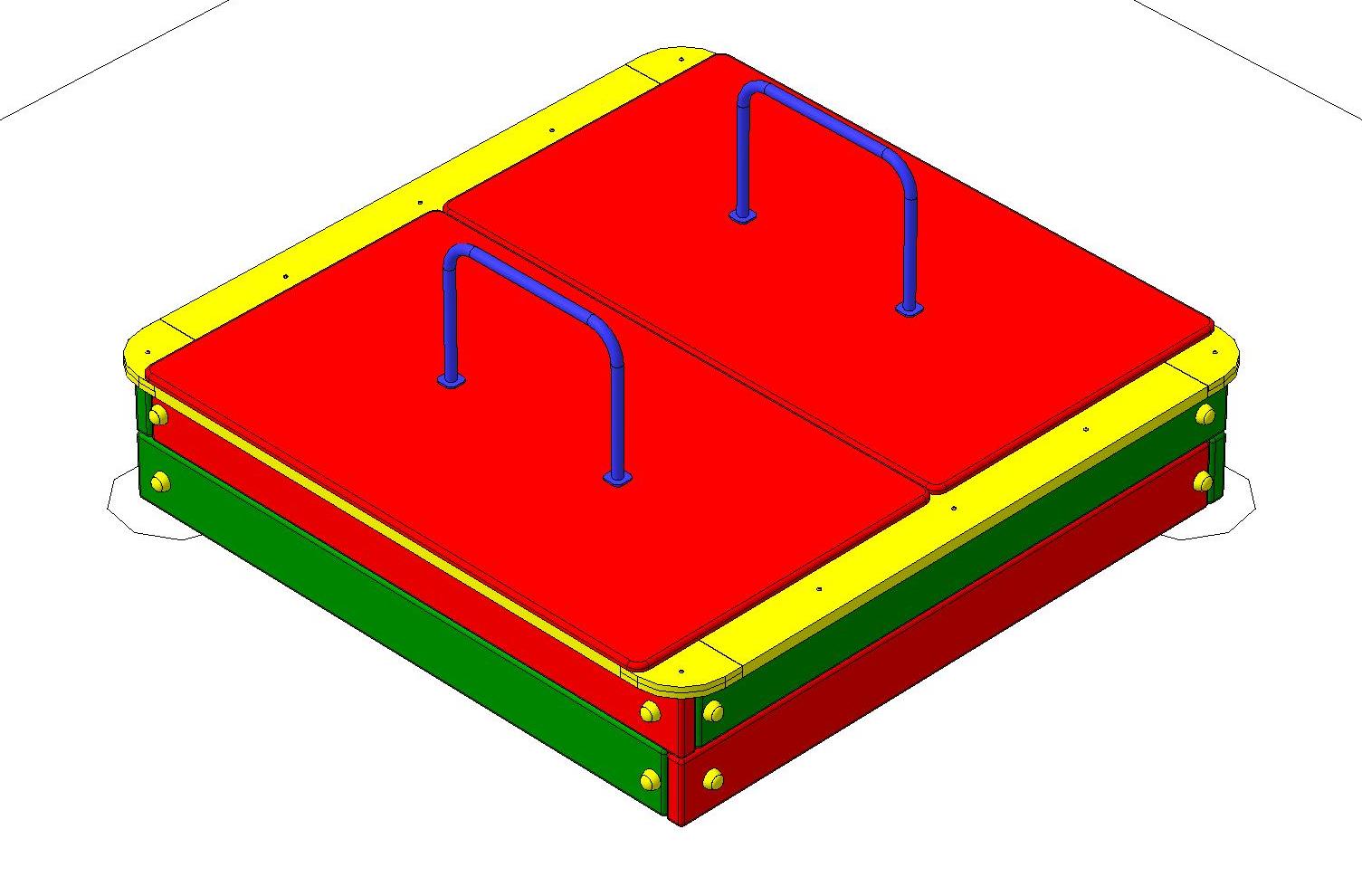Песочница со съемной крышкой 1400х1400х330