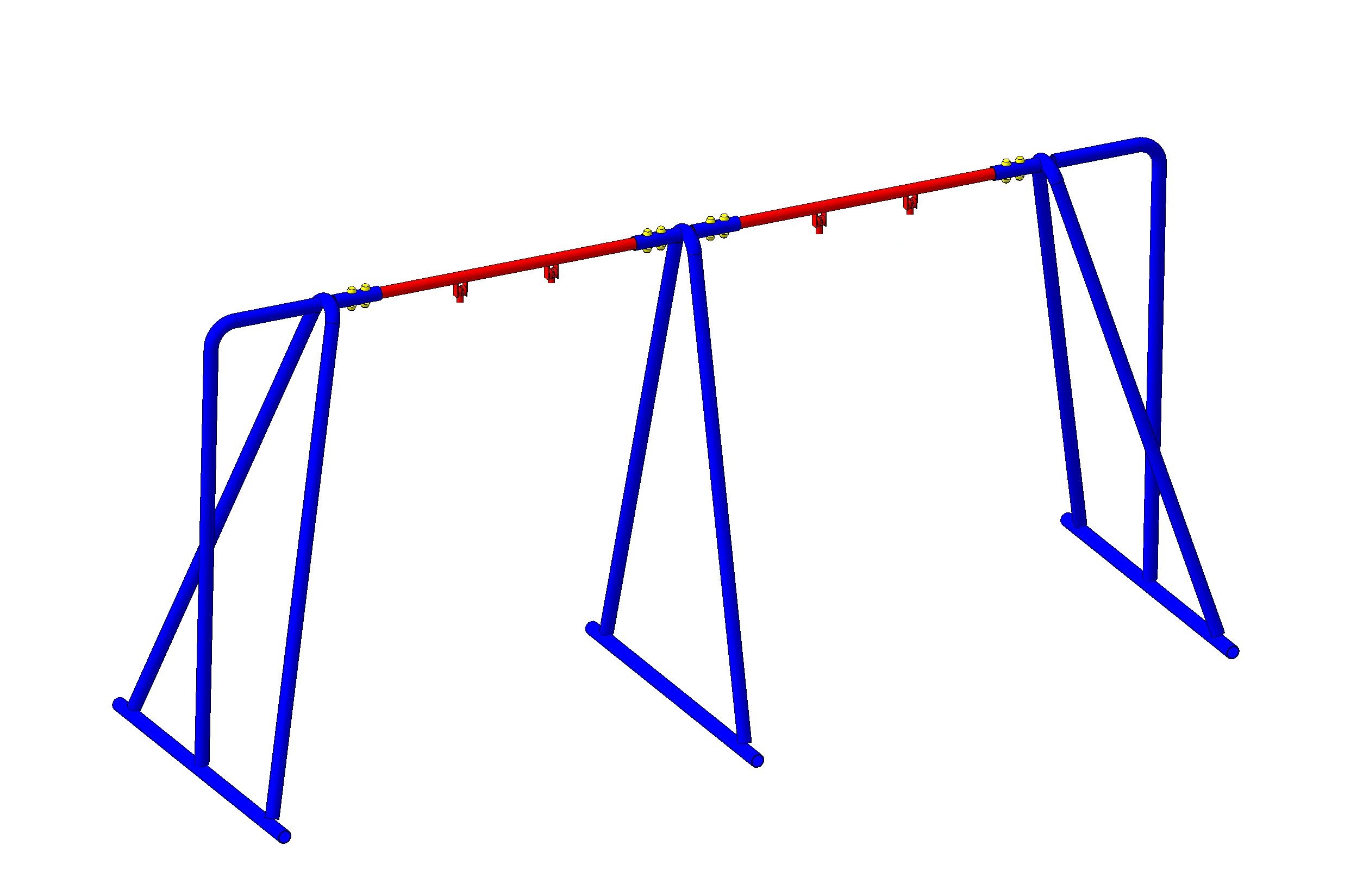 Качели "Катюша" двойные - гибкий подвес 2800х1400х1950