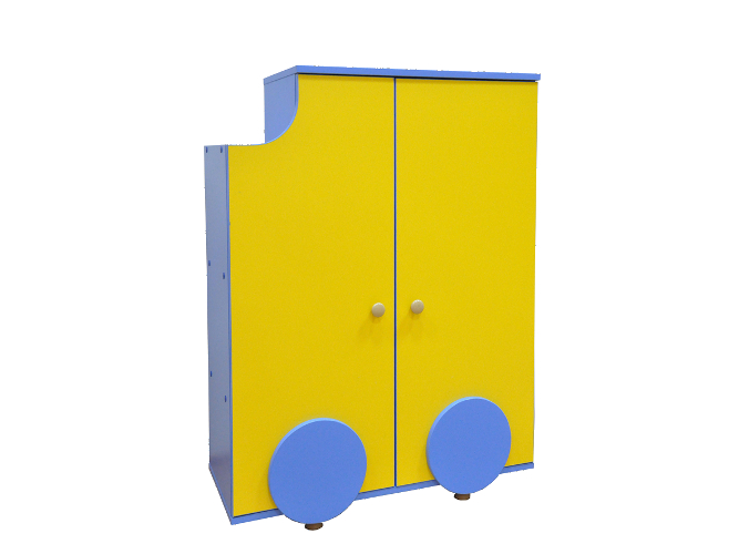 Угольный Вагончик  804х366х1058 мм Cочетание желтого и синего