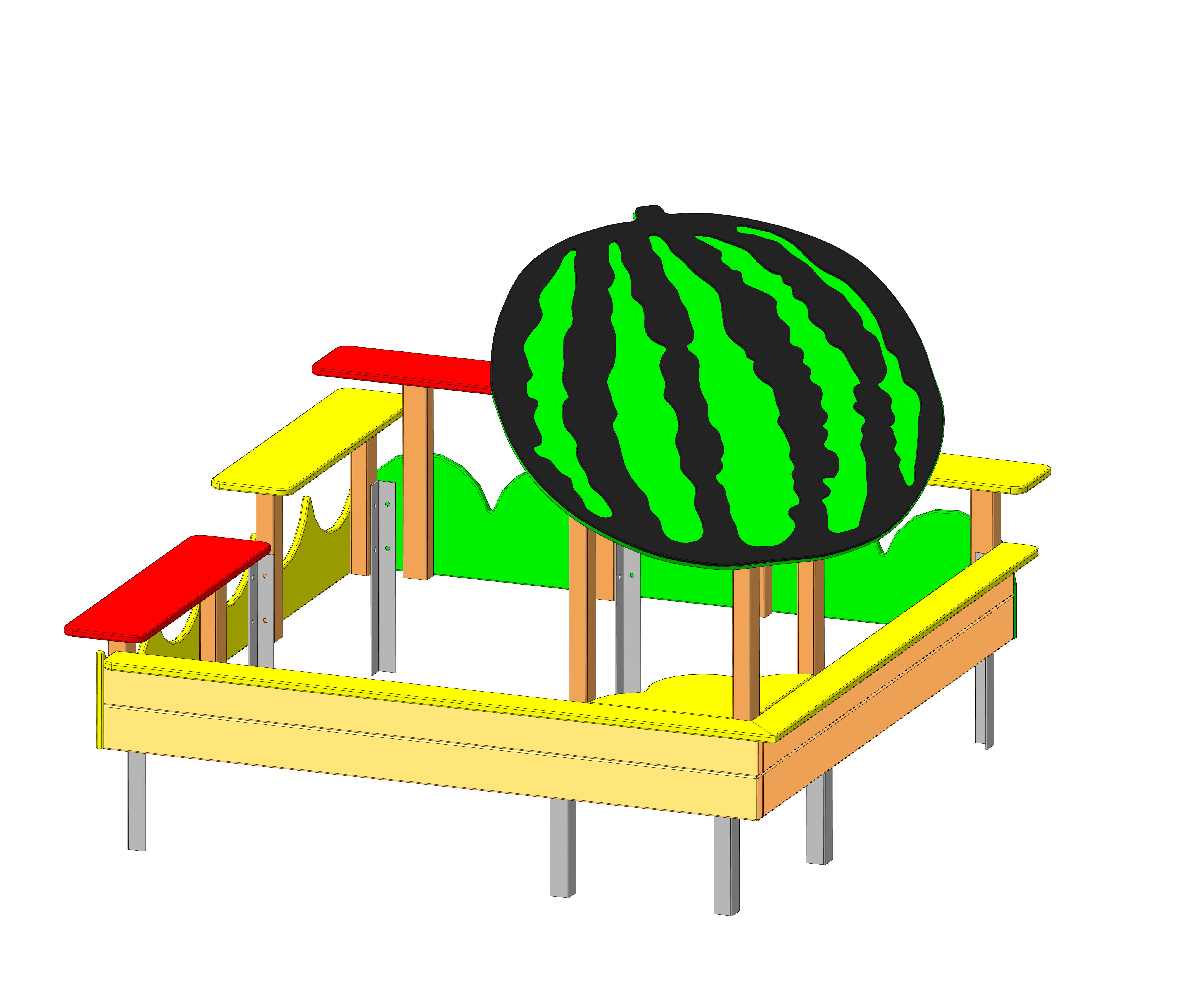 Песочница «Арбуз» 1600х1600х1400
