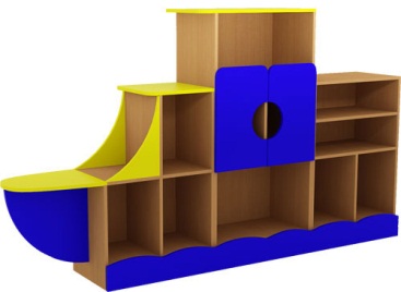 Стеллаж "Пароход" 2100*350*1200 Полностью цветной