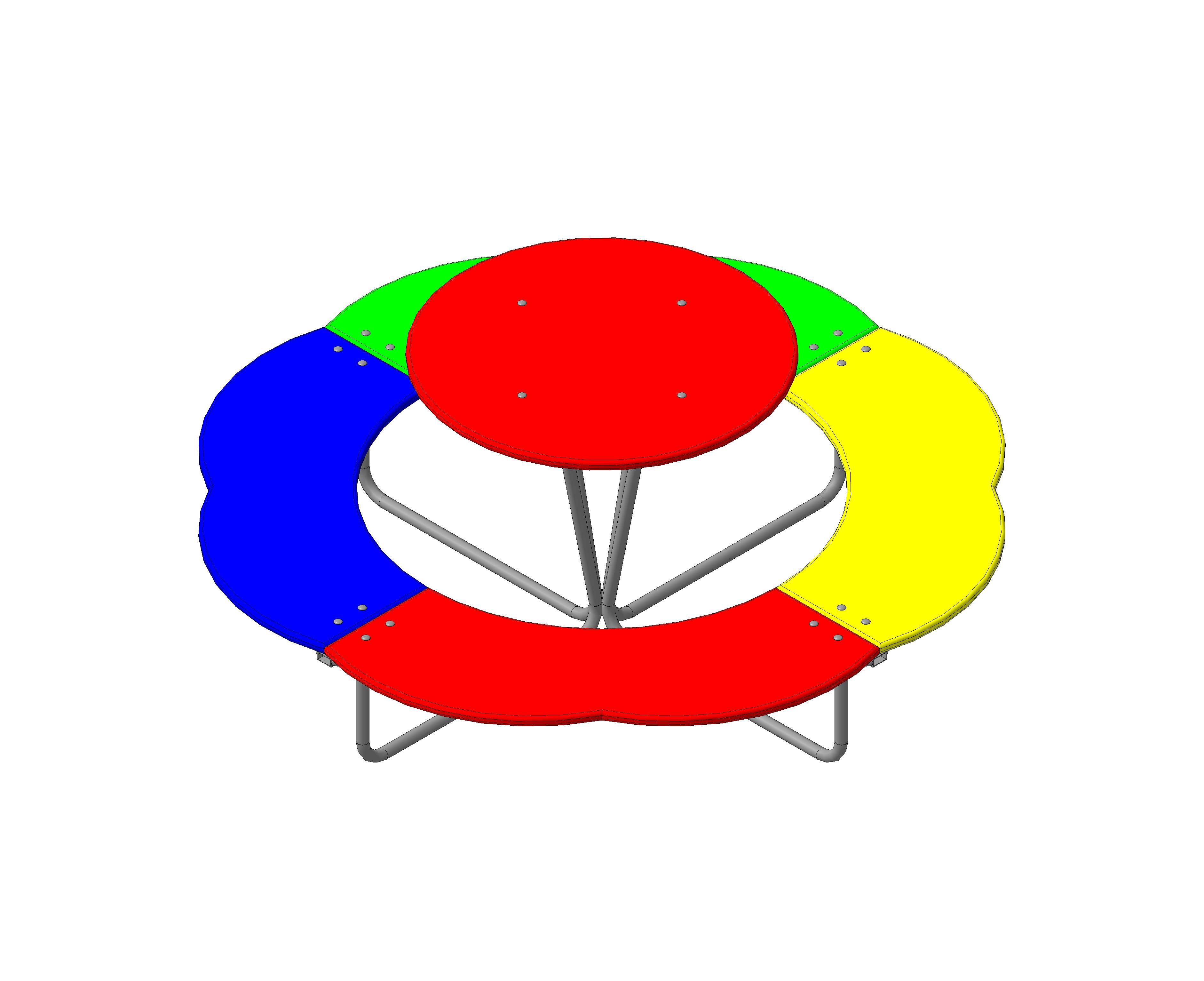Стол со скамьями "Солнышко» 1700х1700х700/400