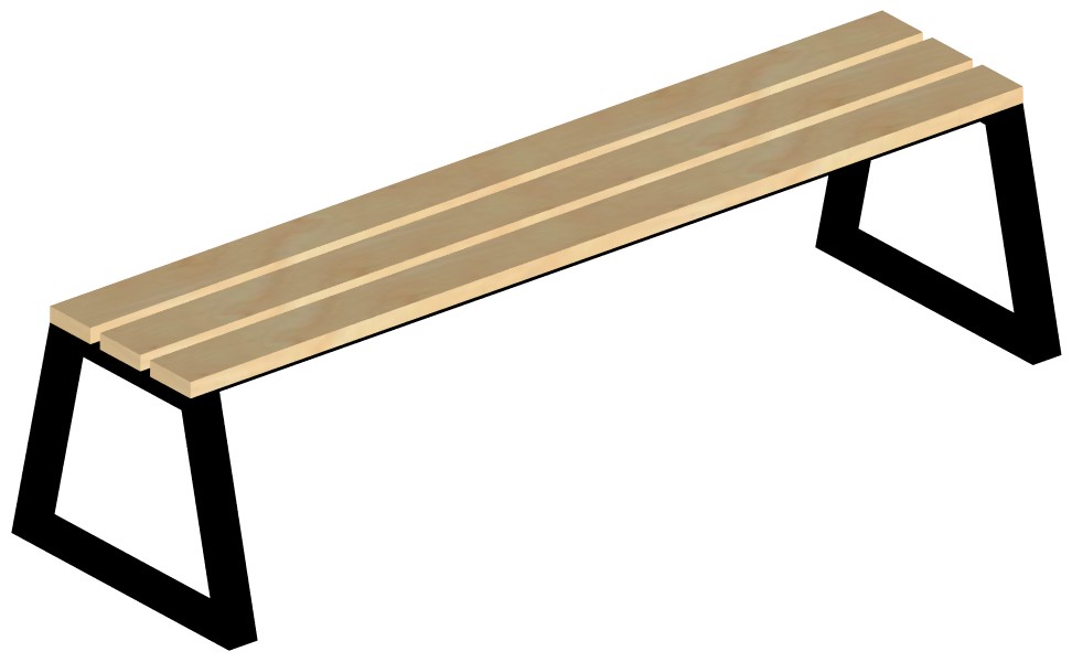 Скамья парковая трапеция