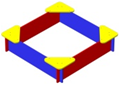 Песочница Лайт-15 из влагостойкой фанеры   1500х1500х320