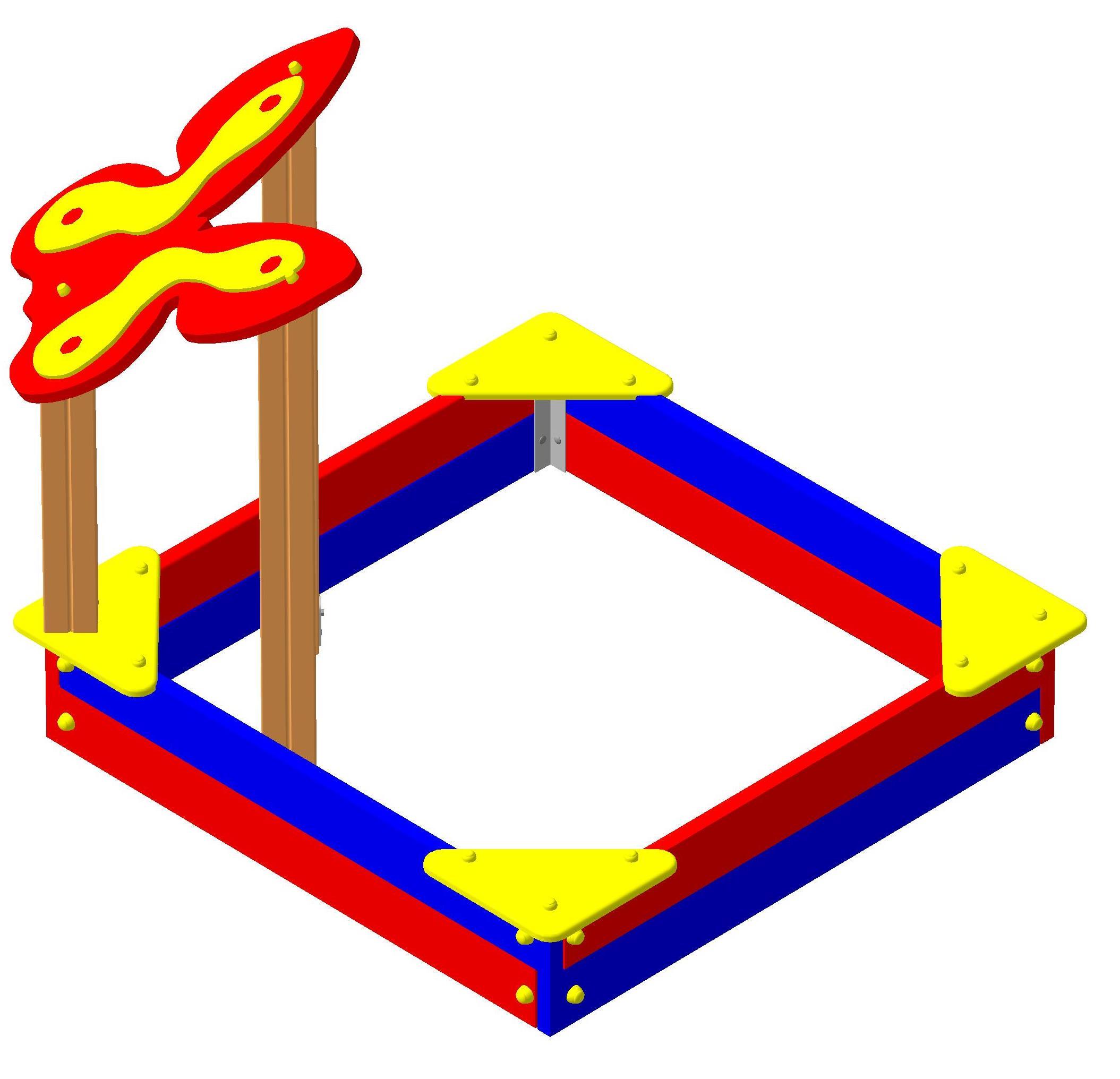 Песочница "Бабочка" 1650х1650х1400