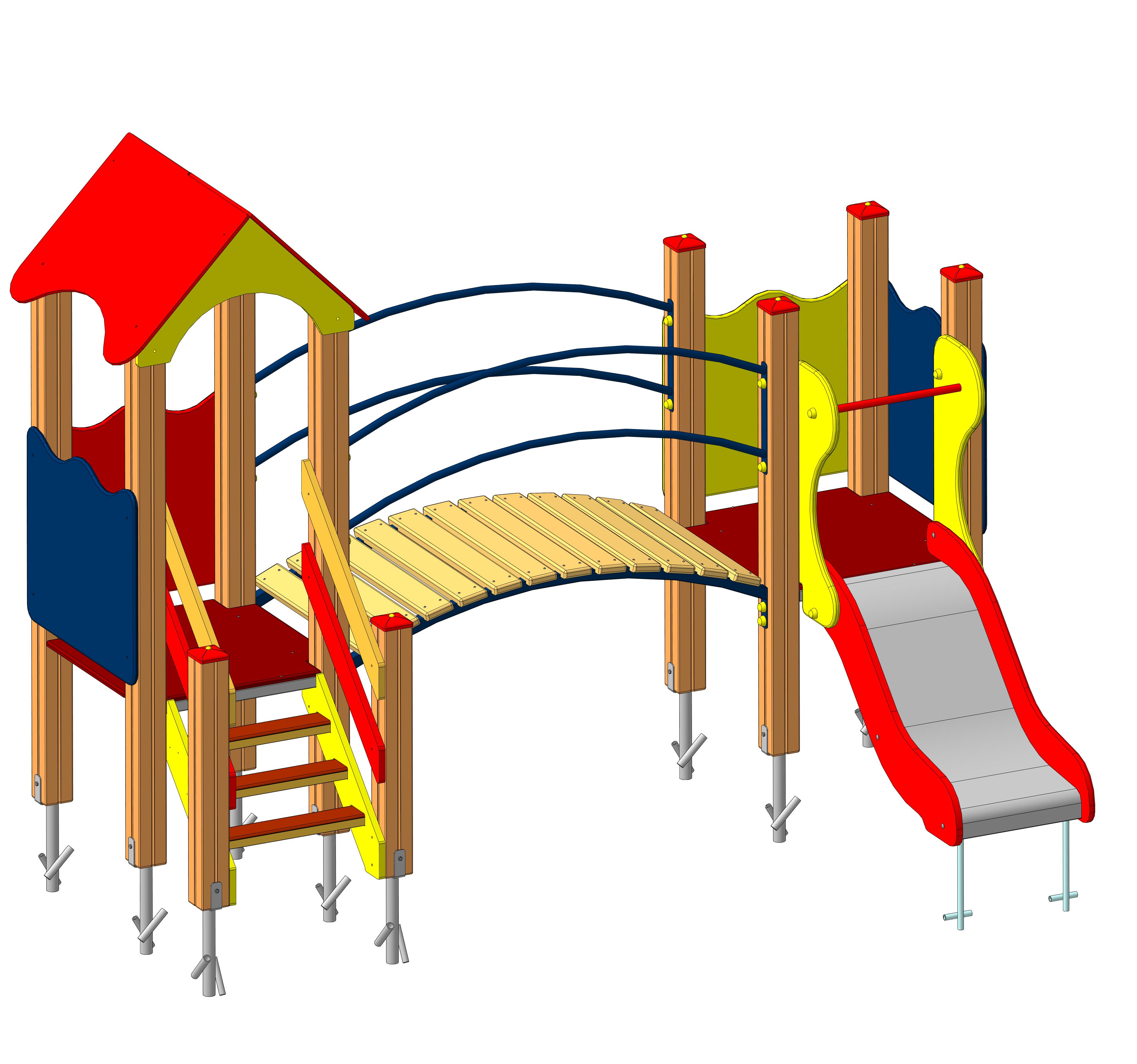 Игровой комплекс "Мостик" 3225х2055х2270мм