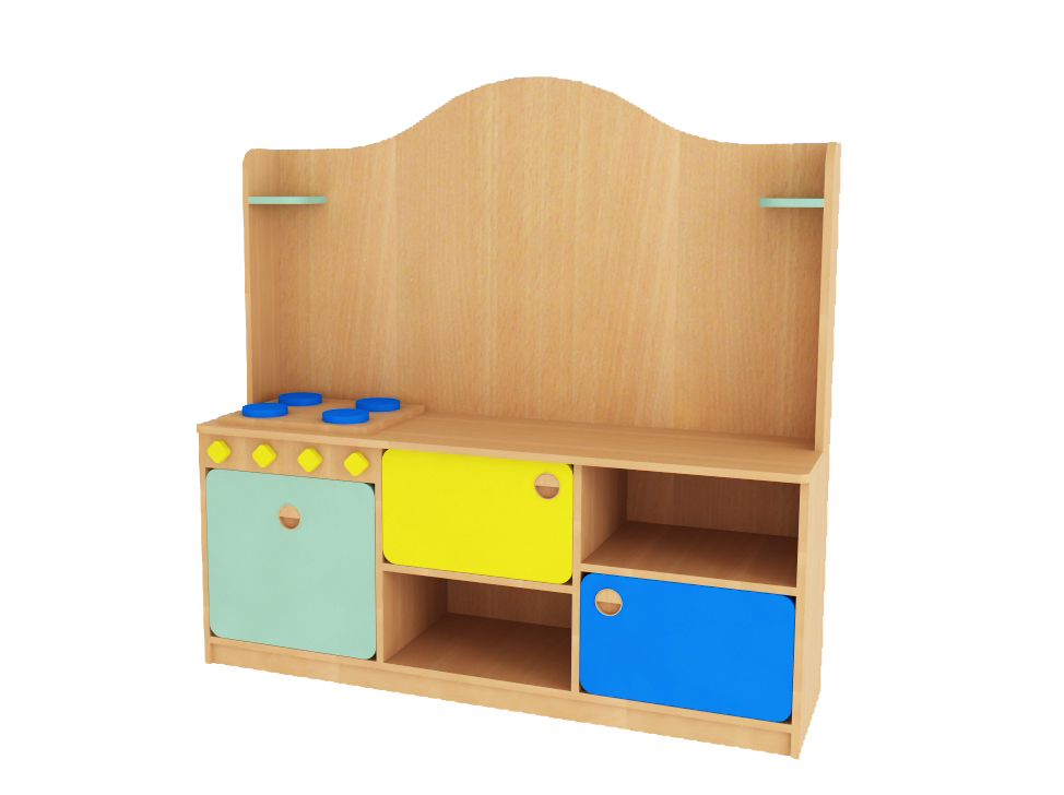 Уголок- кухня "Хозяюшка" 1300*350*1300 Цветной фасад